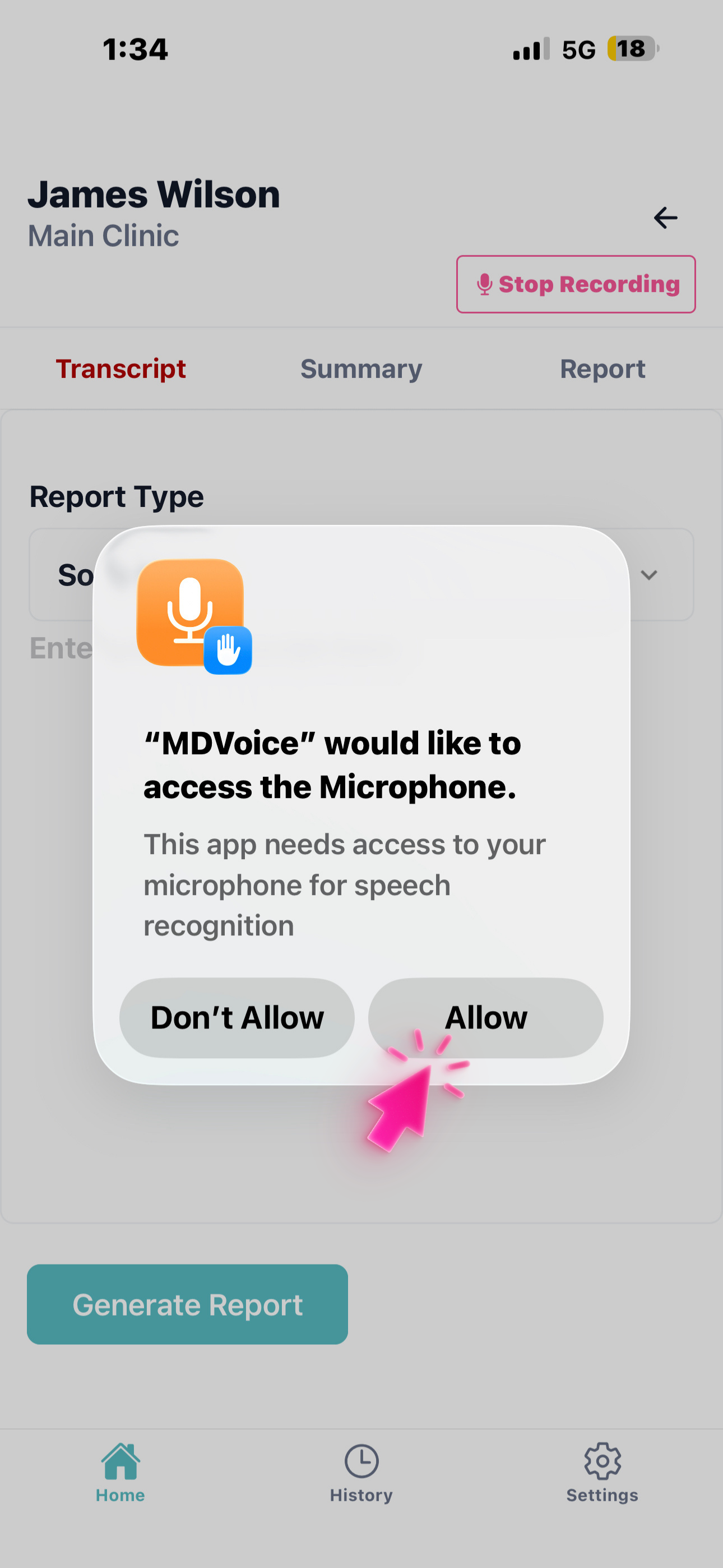 Step 7 — Tap 'Record,' allow microphone and speec (1)