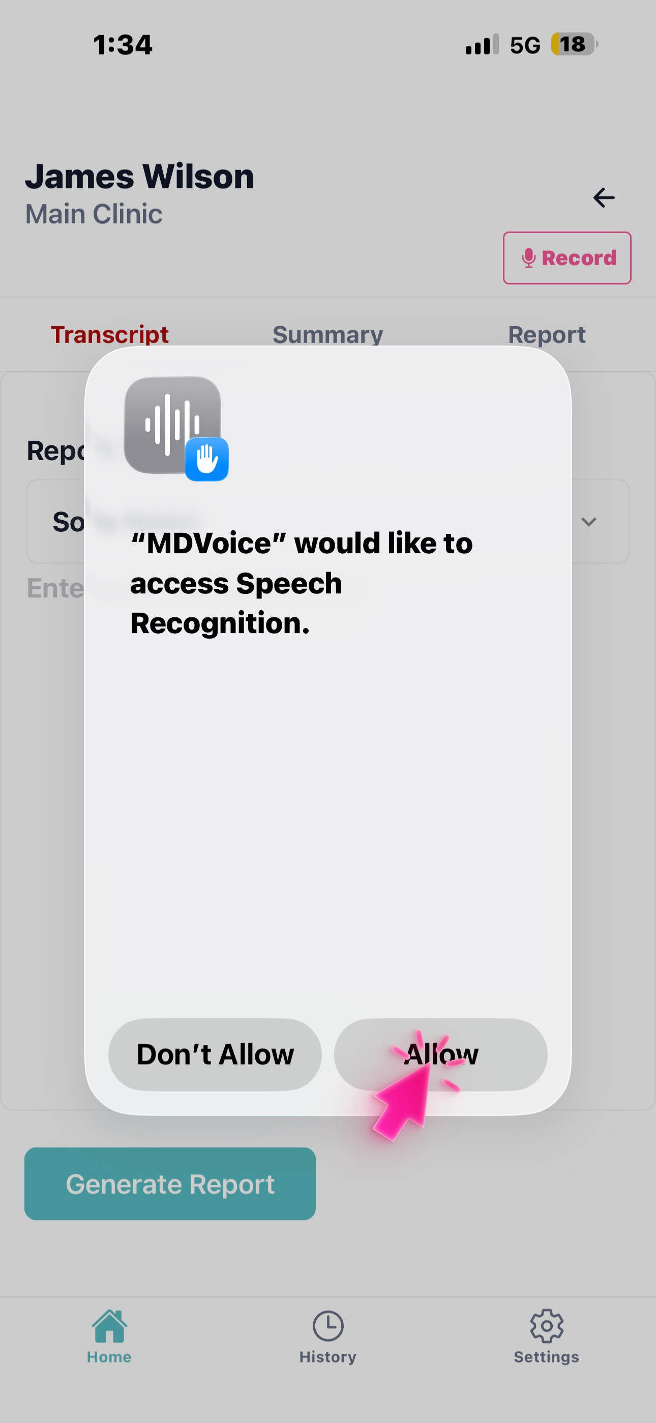 Step 7 — Tap 'Record,' allow microphone and speec (2)