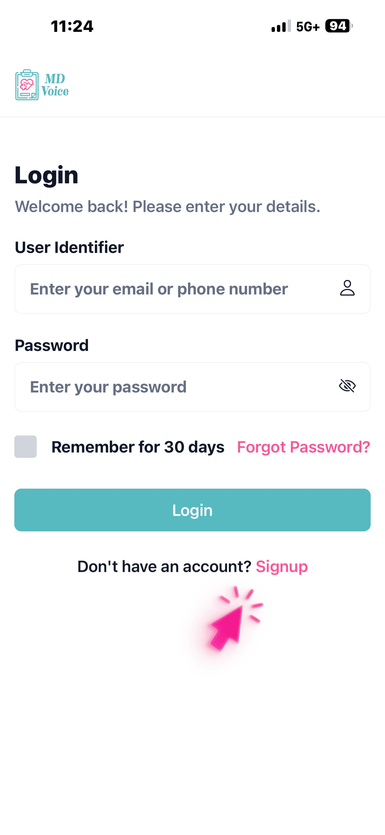 Registration — sign up screen preview